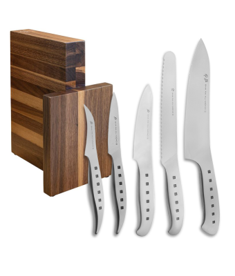 Tojiro 5 Piece Magnetic Block Set (Chef's, Paring, Peeling, Bread & Utility Knife)