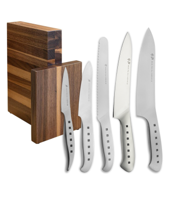 Tojiro 5 Piece Magnetic Block Set (Chef's, Paring, Carving, Bread & Utility Knife)
