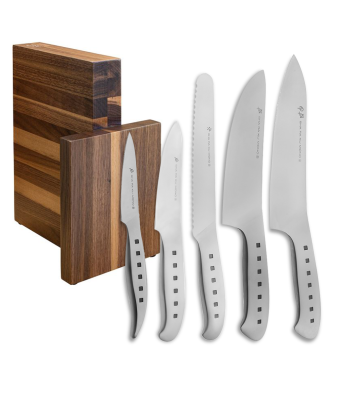 Tojiro 5 Piece Magnetic Block Set (Chef's, Paring, Deba, Bread & Utility Knife)