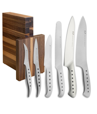 Tojiro 6 Piece Magnetic Block Set (Chef's, Paring, Peeling, Carving, Bread & Utility Knife)