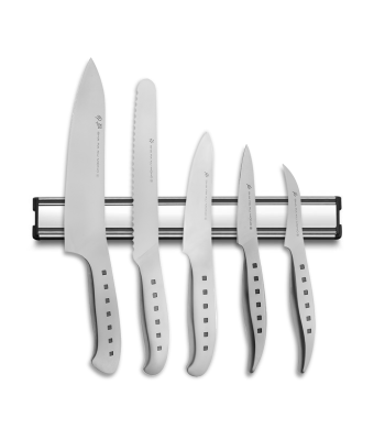 Tojiro 5 Piece Magnetic Rack Set (Chef's, Paring, Peeling, Utility & Bread Knife)