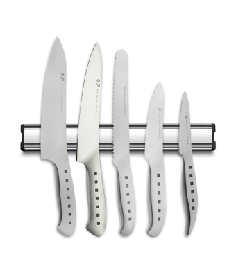 Tojiro 5 Piece Magnetic Rack Set (Chef's, Paring, Utility, Bread & Carving Knife)